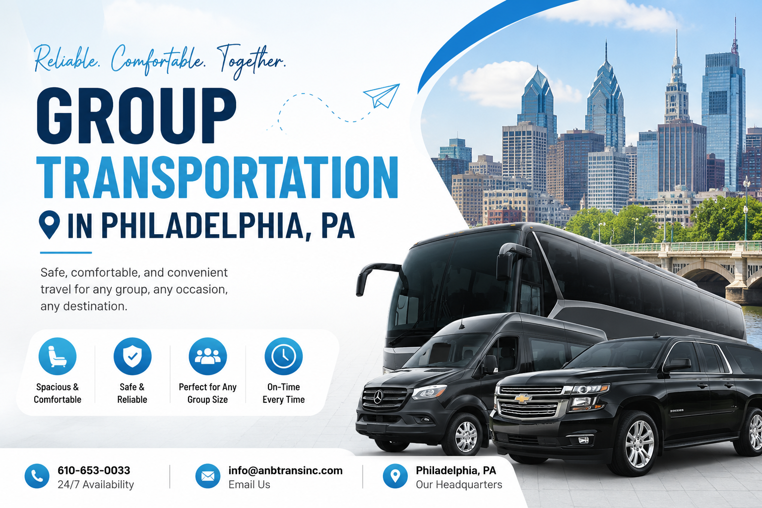 Group Transportation in Philadelphia, PA: The Complete Guide to Safe, Comfortable & Reliable Group Travel